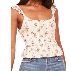 Reformation White Floral Top